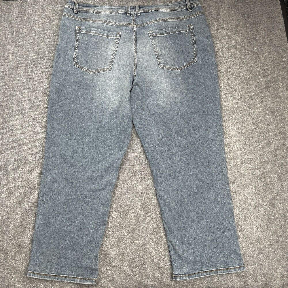 TPJ The Perfect Jeans Mens 42x30 Thick Sky Light Blue Straight Leg Stretch NWT - Picture 4 of 15